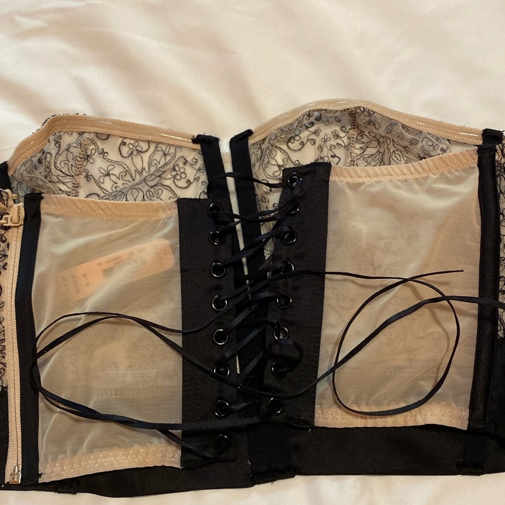 Victoria's Secret Black and Cream Lace Corset
